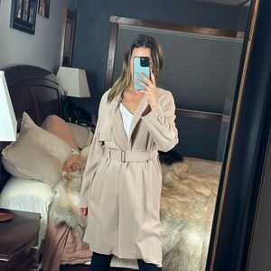 A.L.C. Beige Trench Coat with Belt | Size 6 | Classic Chic Outerwear